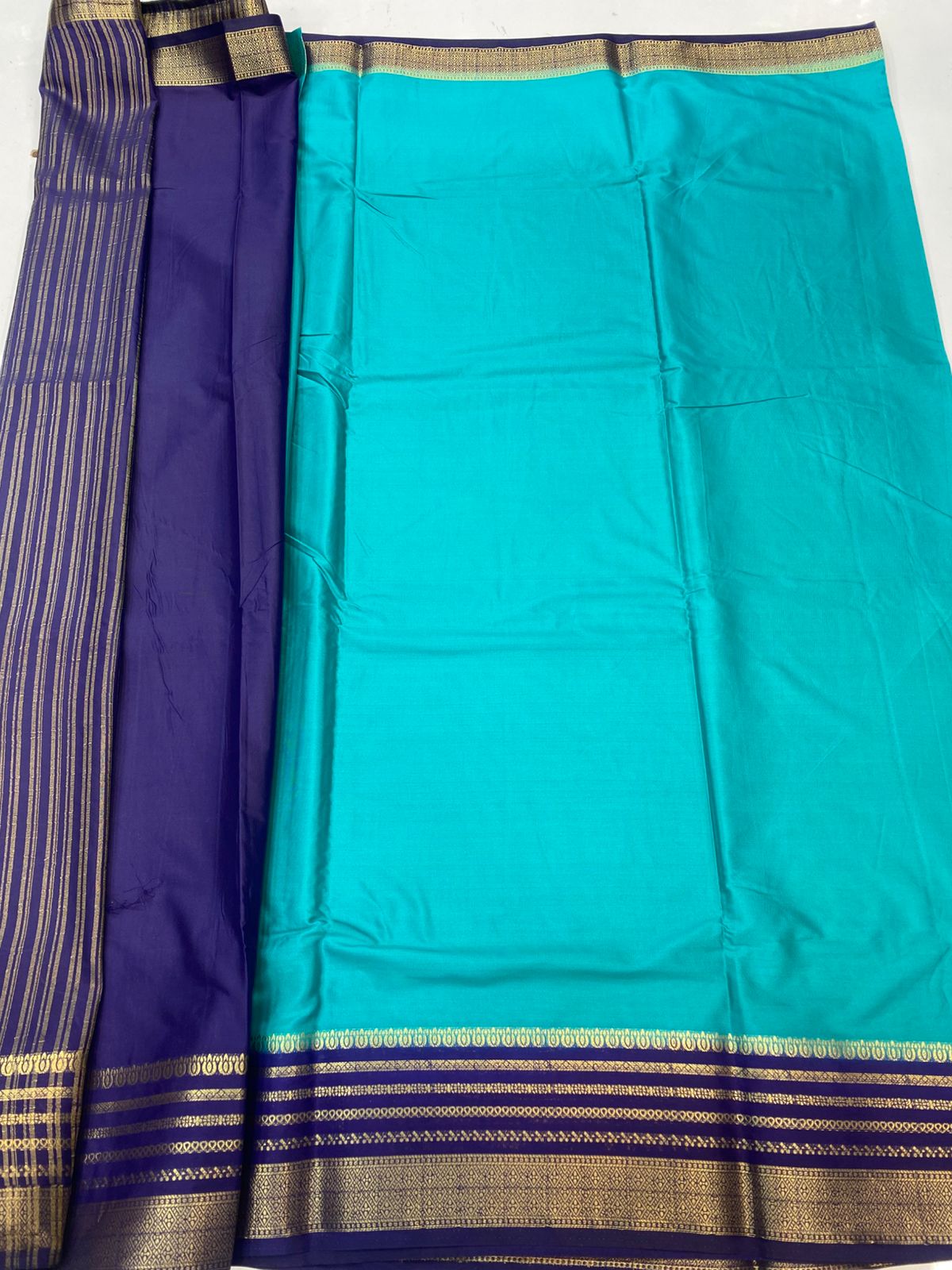 Mysore Crepe Zari Border Saree (3438-R11)