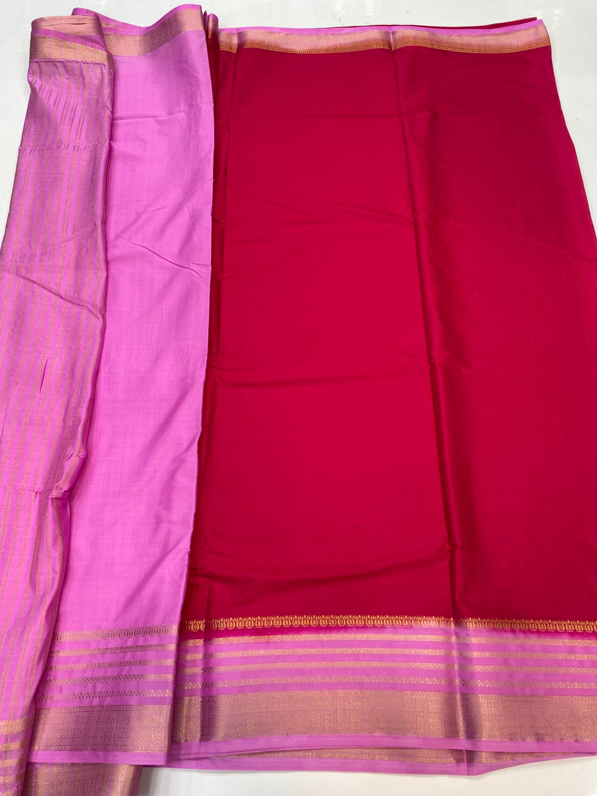 Mysore Crepe Zari Border Saree (3438-R11)