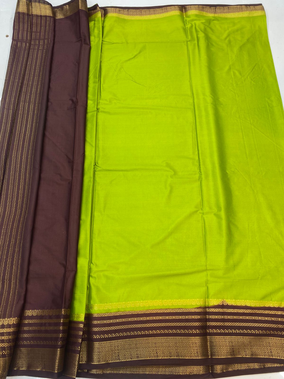 Mysore Crepe Zari Border Saree (3438-R11)