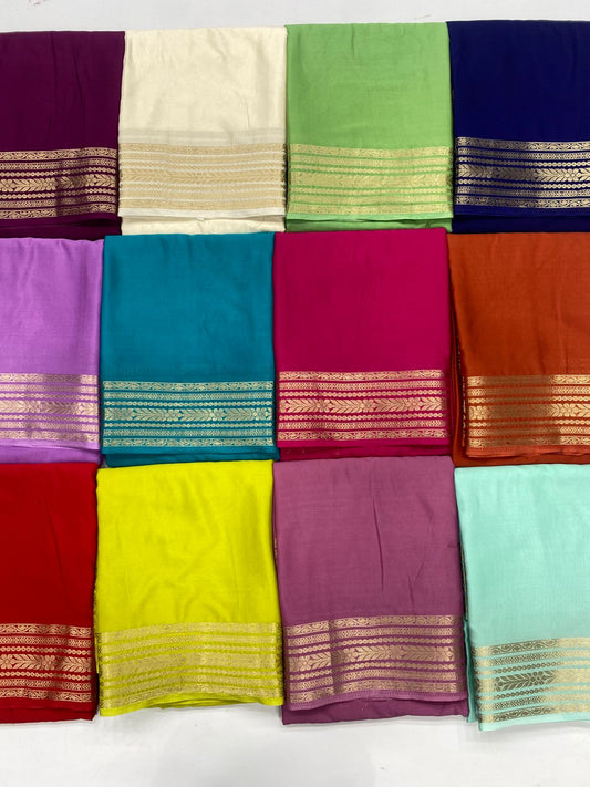 Mysore Crepe Self Saree (3443-R19)