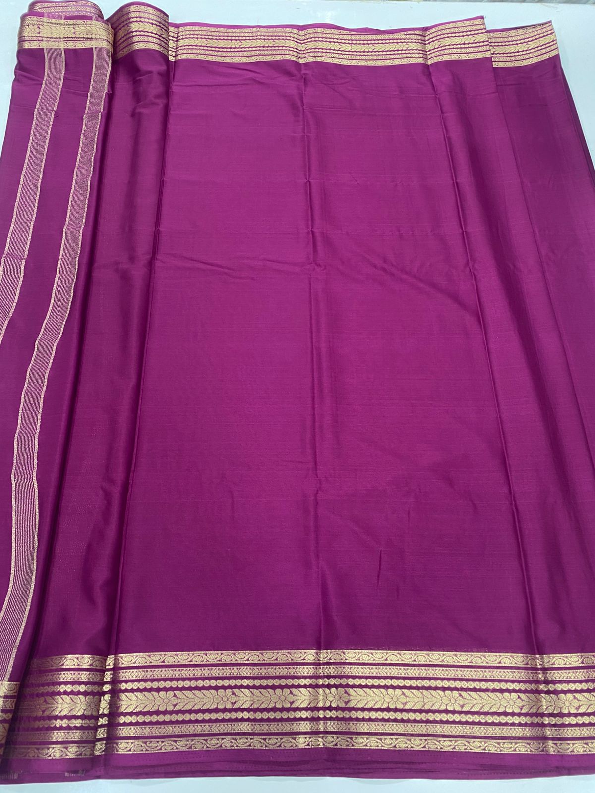 Mysore Crepe Self Saree (3443-R19)