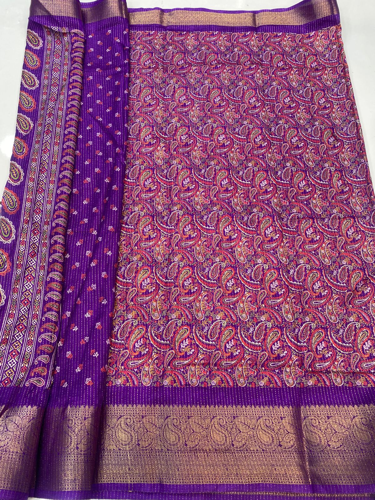 Fancy Georgette Digital Print Saree (3352B-R45)