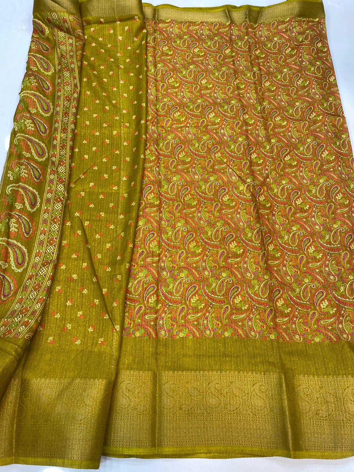 Fancy Georgette Digital Print Saree (3352B-R45)