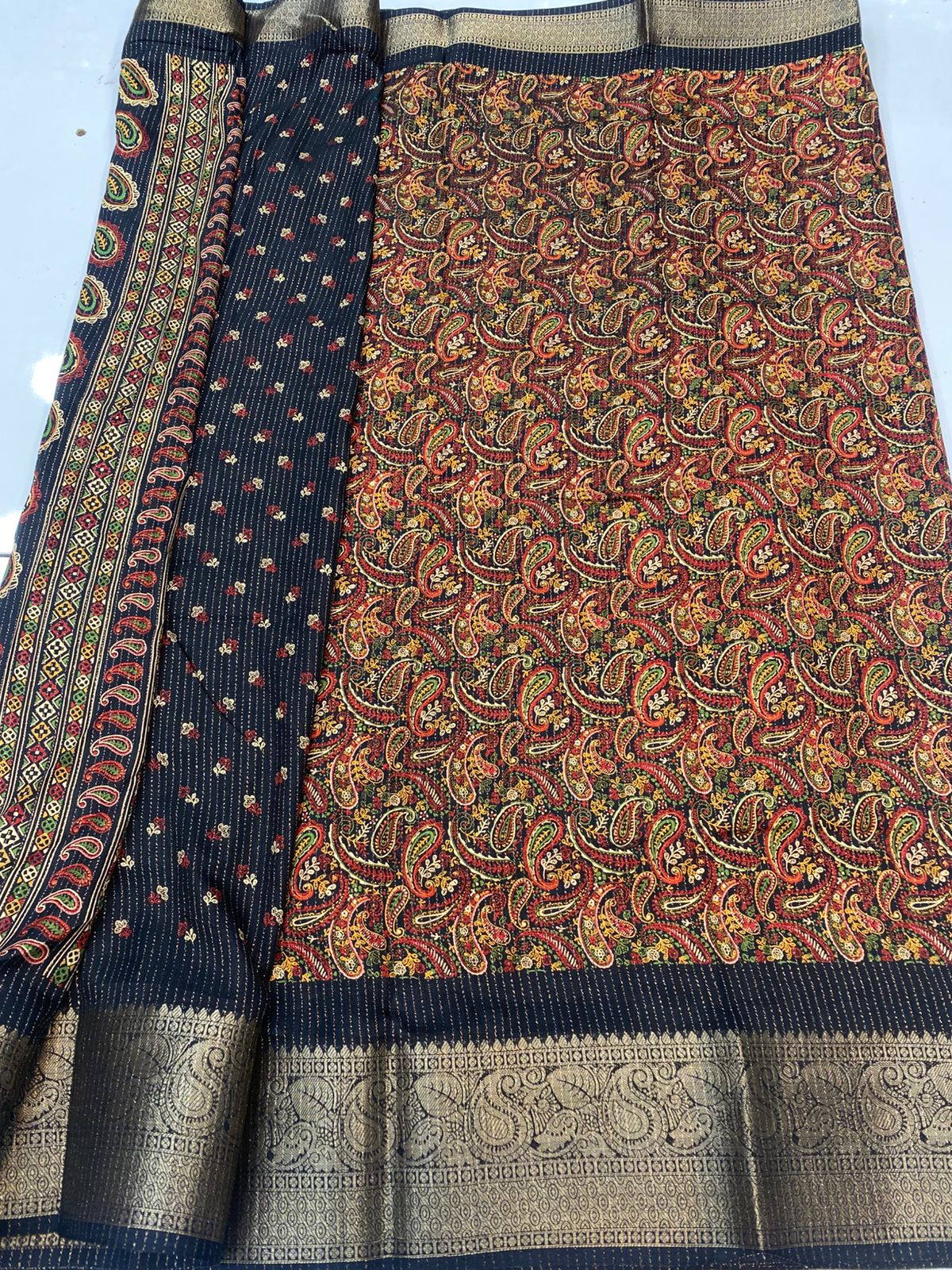 Fancy Georgette Digital Print Saree (3352B-R45)