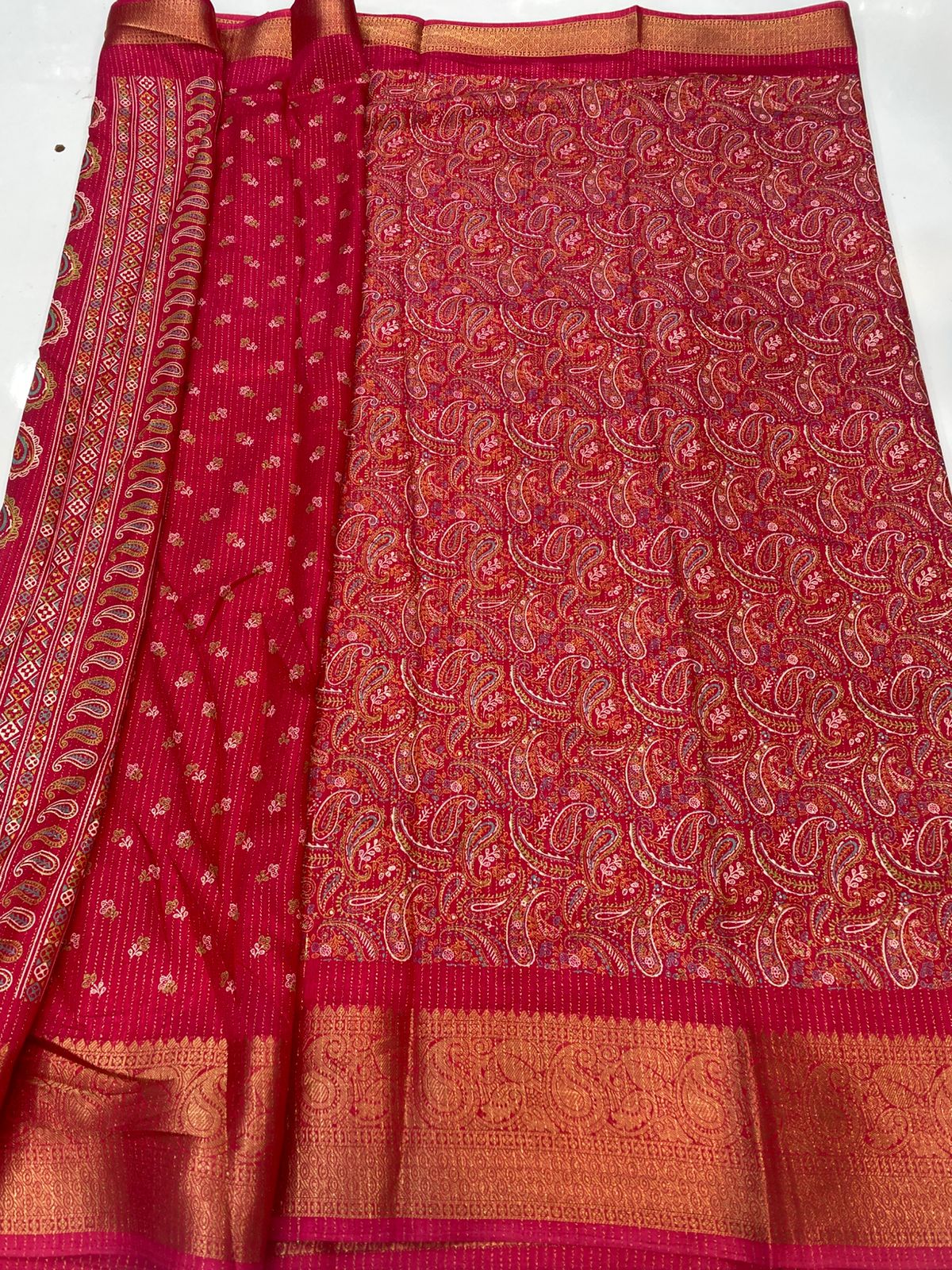 Fancy Georgette Digital Print Saree (3352B-R45)