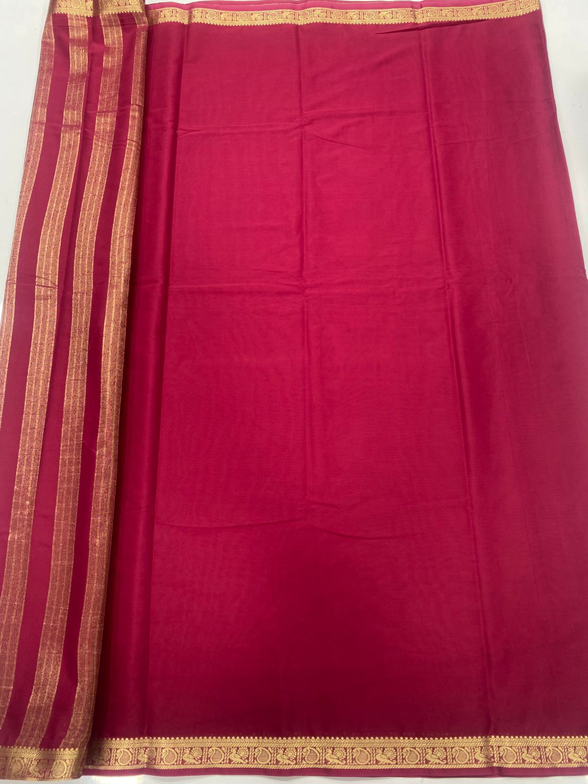Mysore Crepe Self Saree (3441A-R19)
