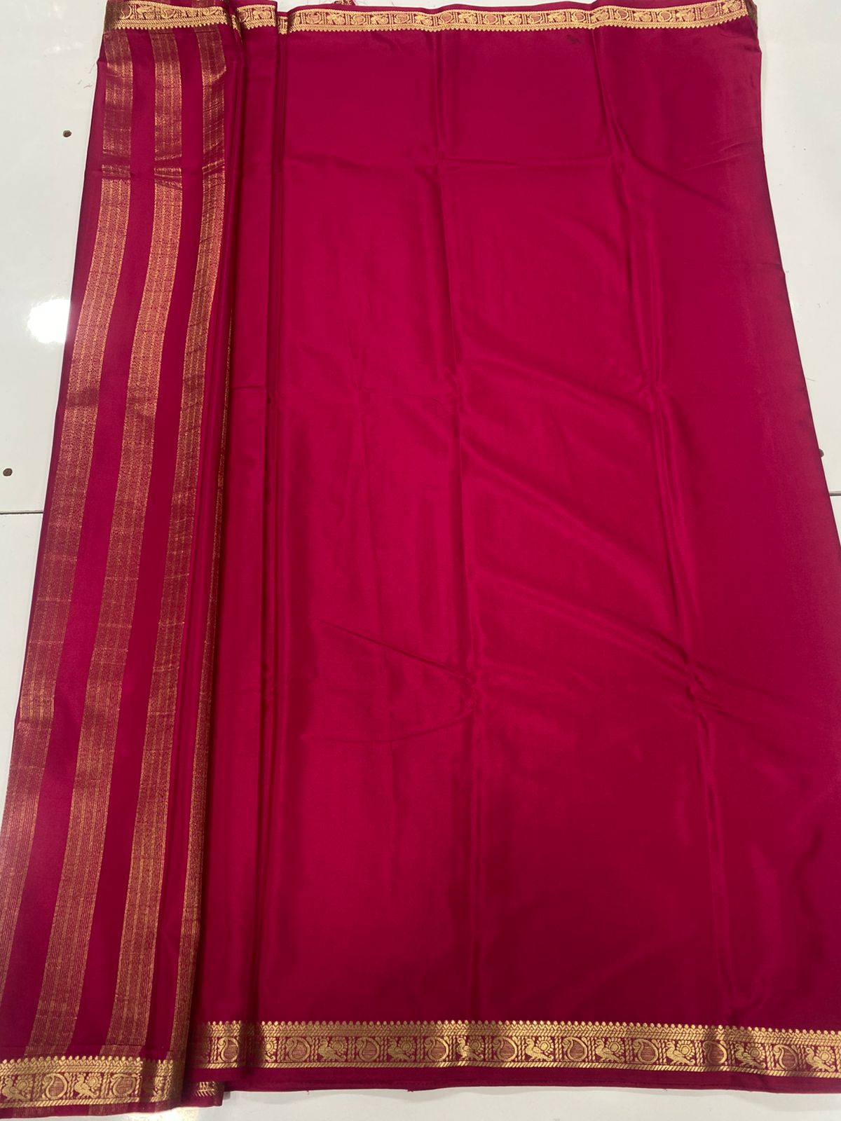 Mysore Crepe Self Saree (3441A-R19)