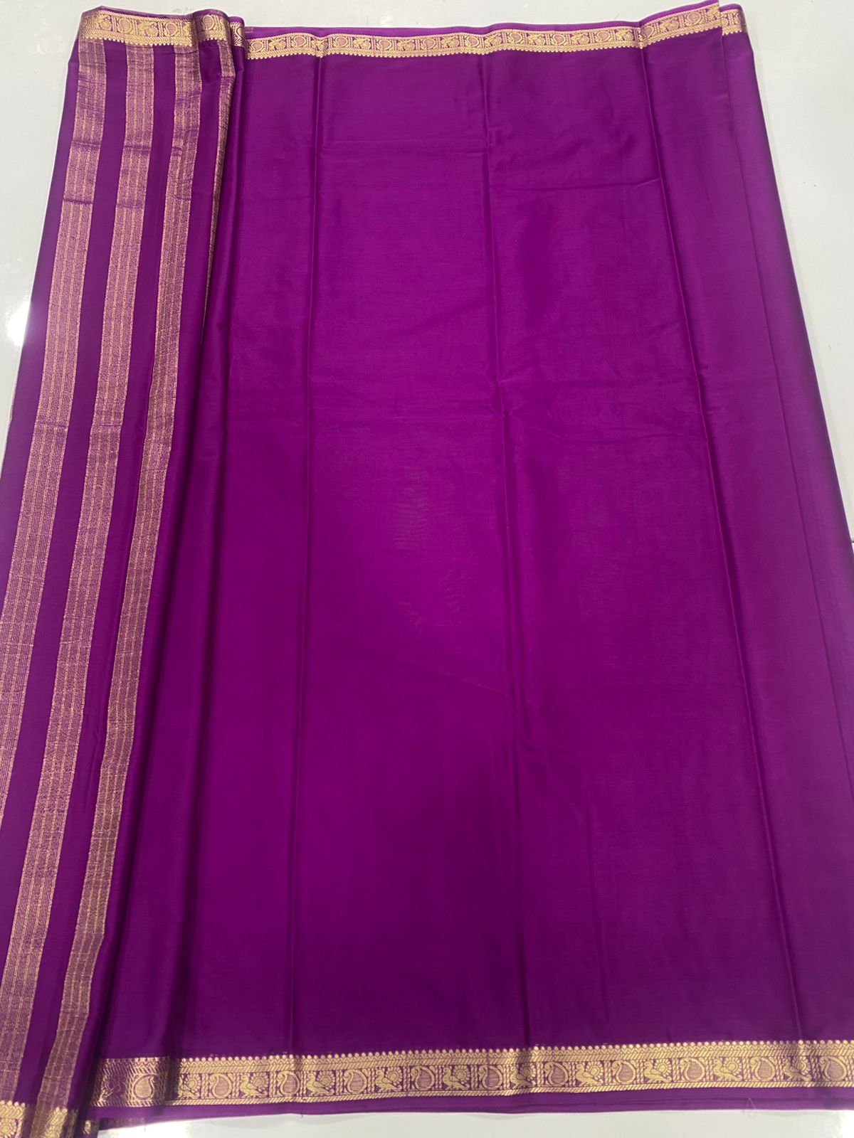 Mysore Crepe Self Saree (3441A-R19)