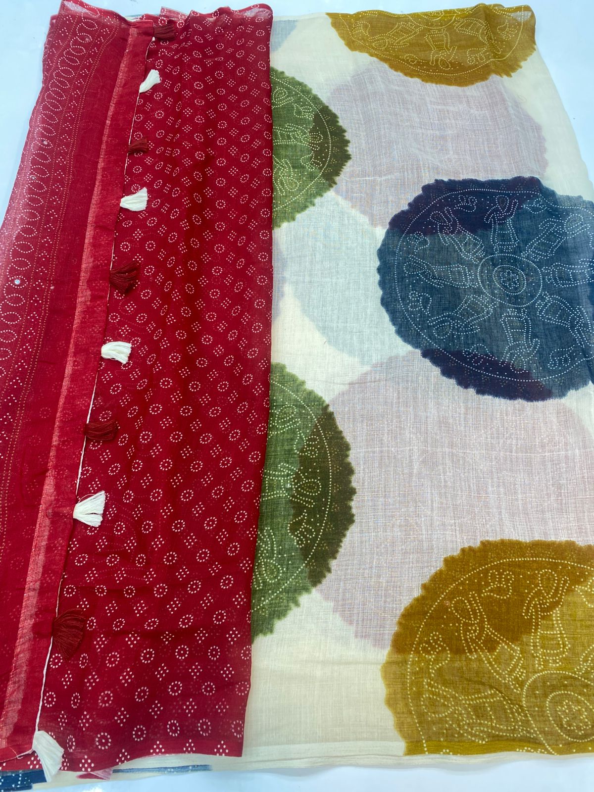 Fancy Georgette Print Saree (3437-R40)