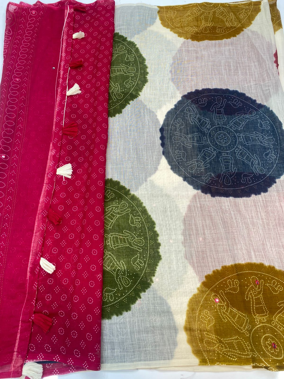 Fancy Georgette Print Saree (3437-R40)