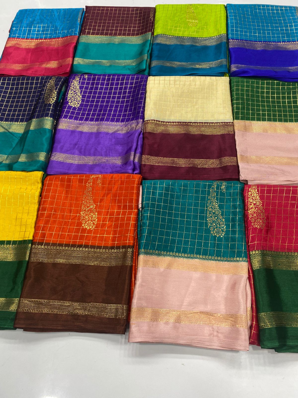 Fancy Georgette Zari Checks Saree (3446-R9)