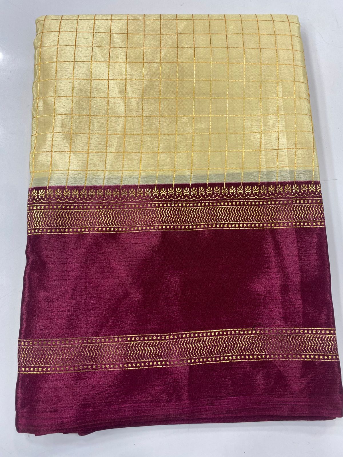 Fancy Georgette Zari Checks Saree (3446-R9)