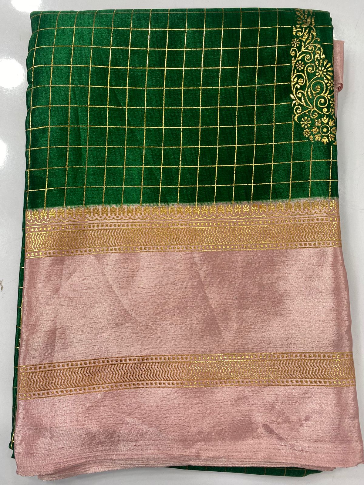 Fancy Georgette Zari Checks Saree (3446-R9)