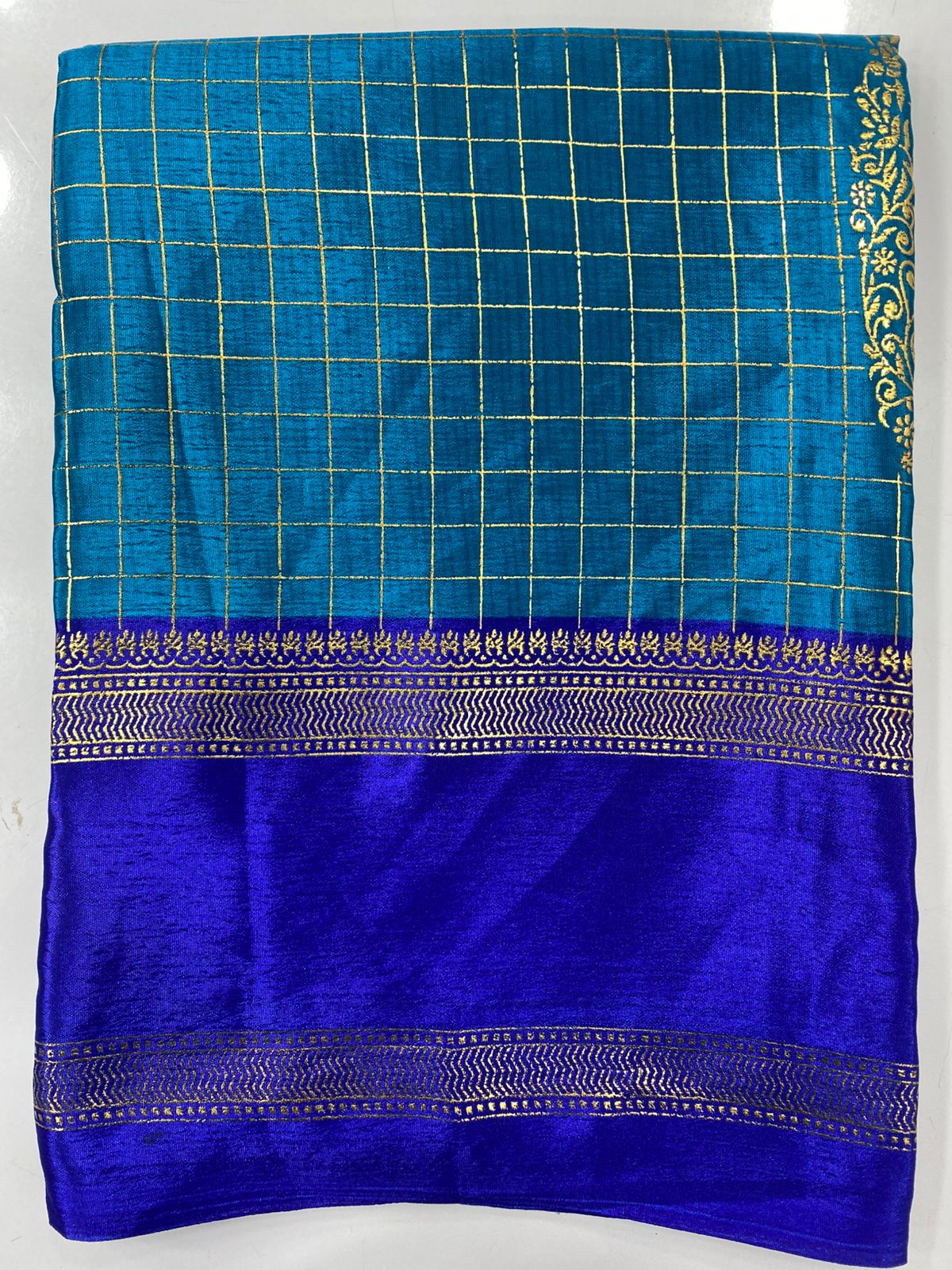 Fancy Georgette Zari Checks Saree (3446-R9)