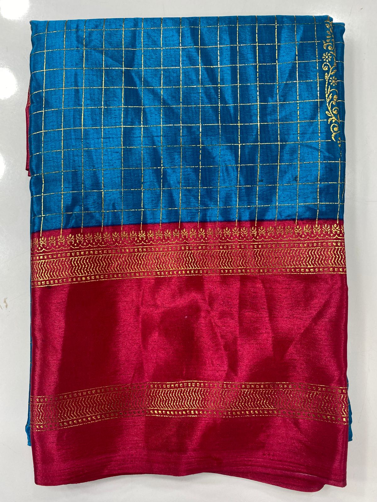 Fancy Georgette Zari Checks Saree (3446-R9)
