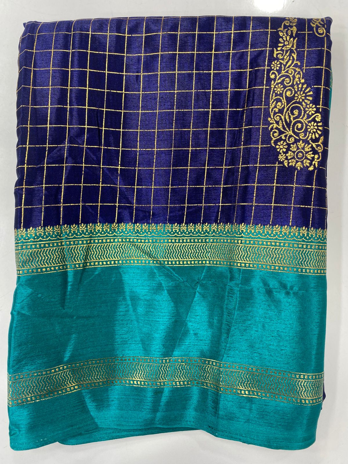 Fancy Georgette Zari Checks Saree (3446-R9)