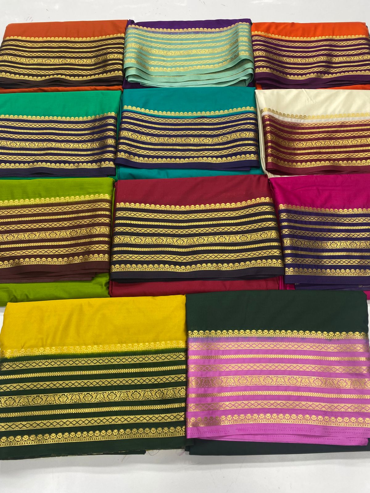 Mysore Crepe Zari Border Saree (3438A-R20)