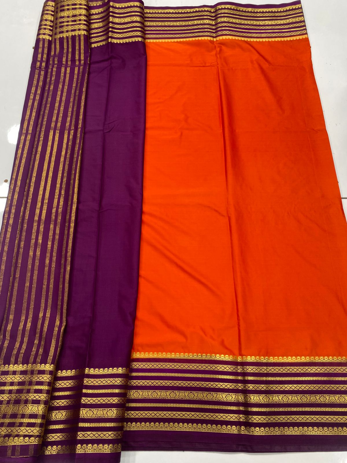 Mysore Crepe Zari Border Saree (3438A-R20)