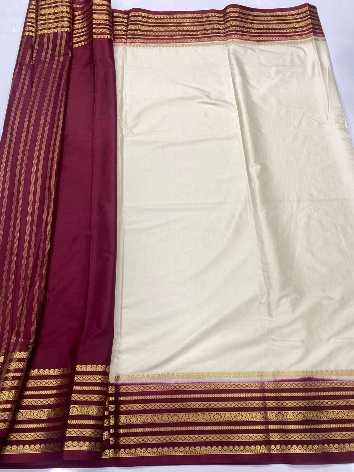 Mysore Crepe Zari Border Saree (3438A-R20)