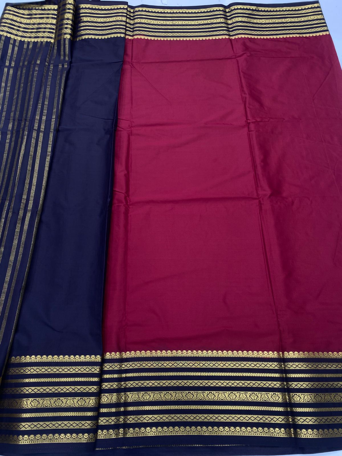 Mysore Crepe Zari Border Saree (3438A-R20)