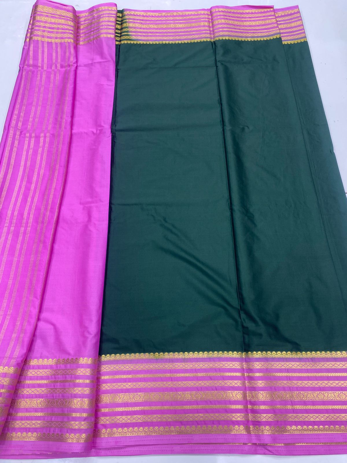Mysore Crepe Zari Border Saree (3438A-R20)