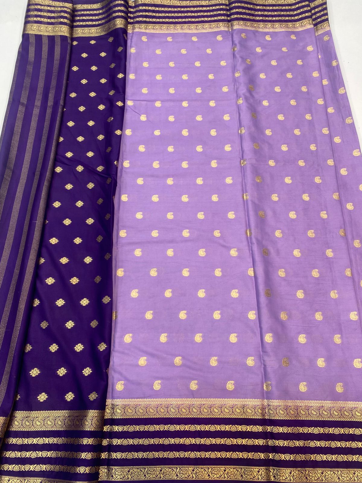 Mysore Crepe Butta Saree (3449-R17)