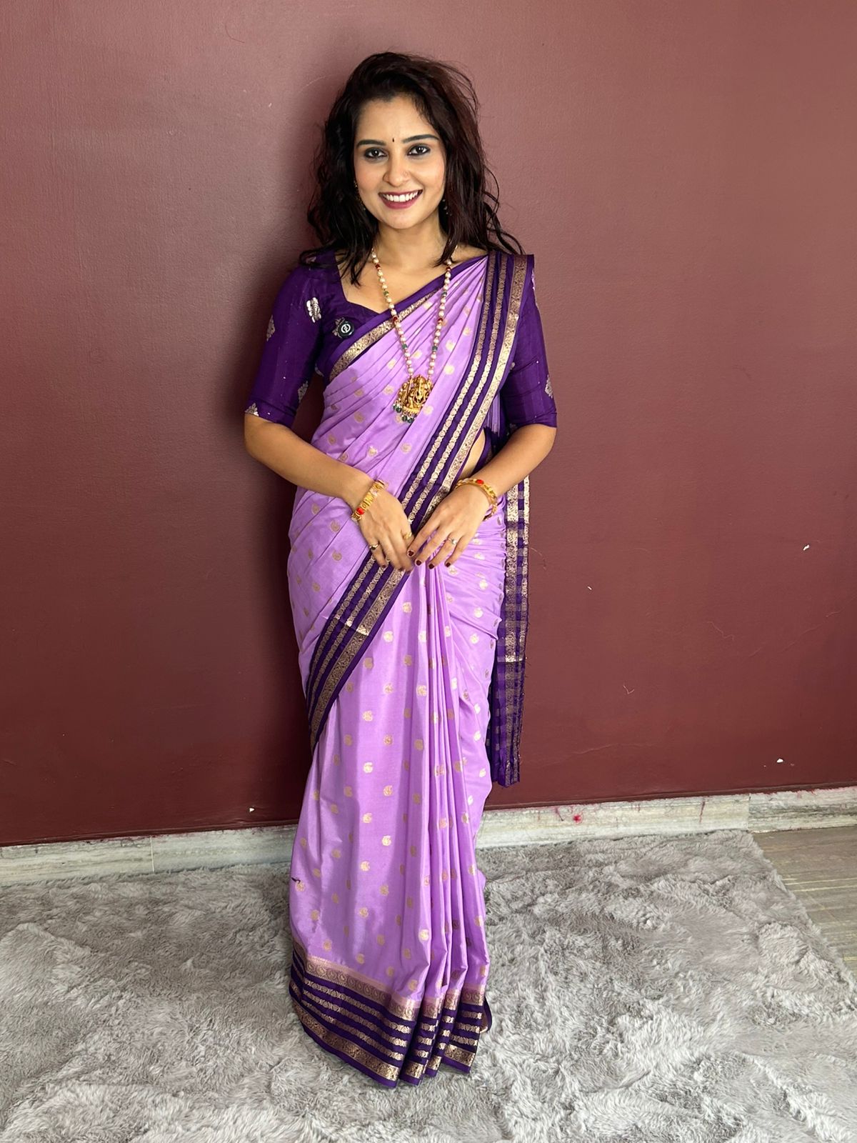 Mysore Crepe Butta Saree (3449-R17)