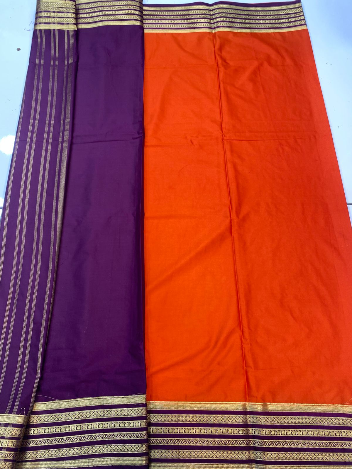Mysore Crepe Zari Border Saree (3438B-R24)