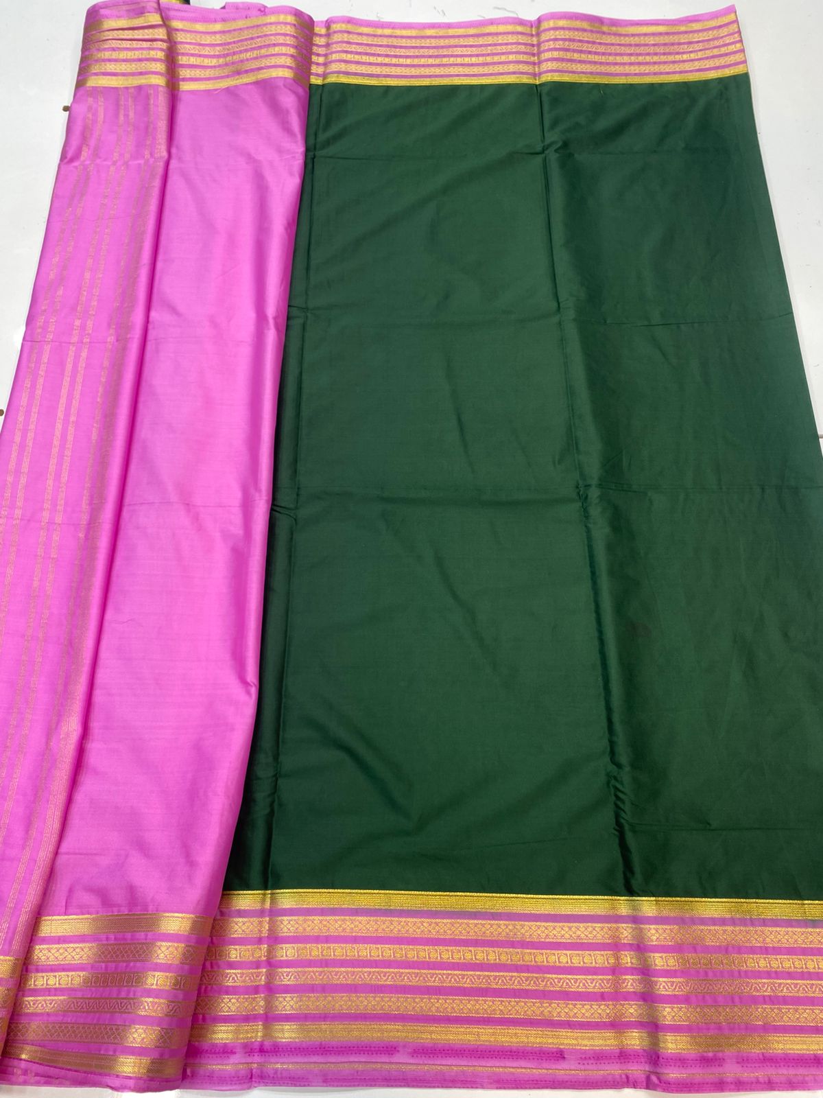 Mysore Crepe Zari Border Saree (3438B-R24)