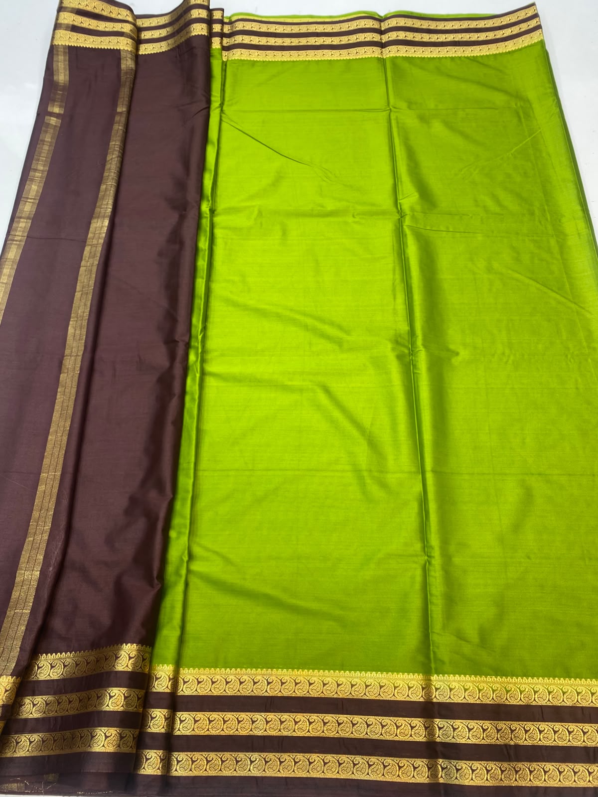 Mysore Crepe Zari Border Saree  (3445-R27)