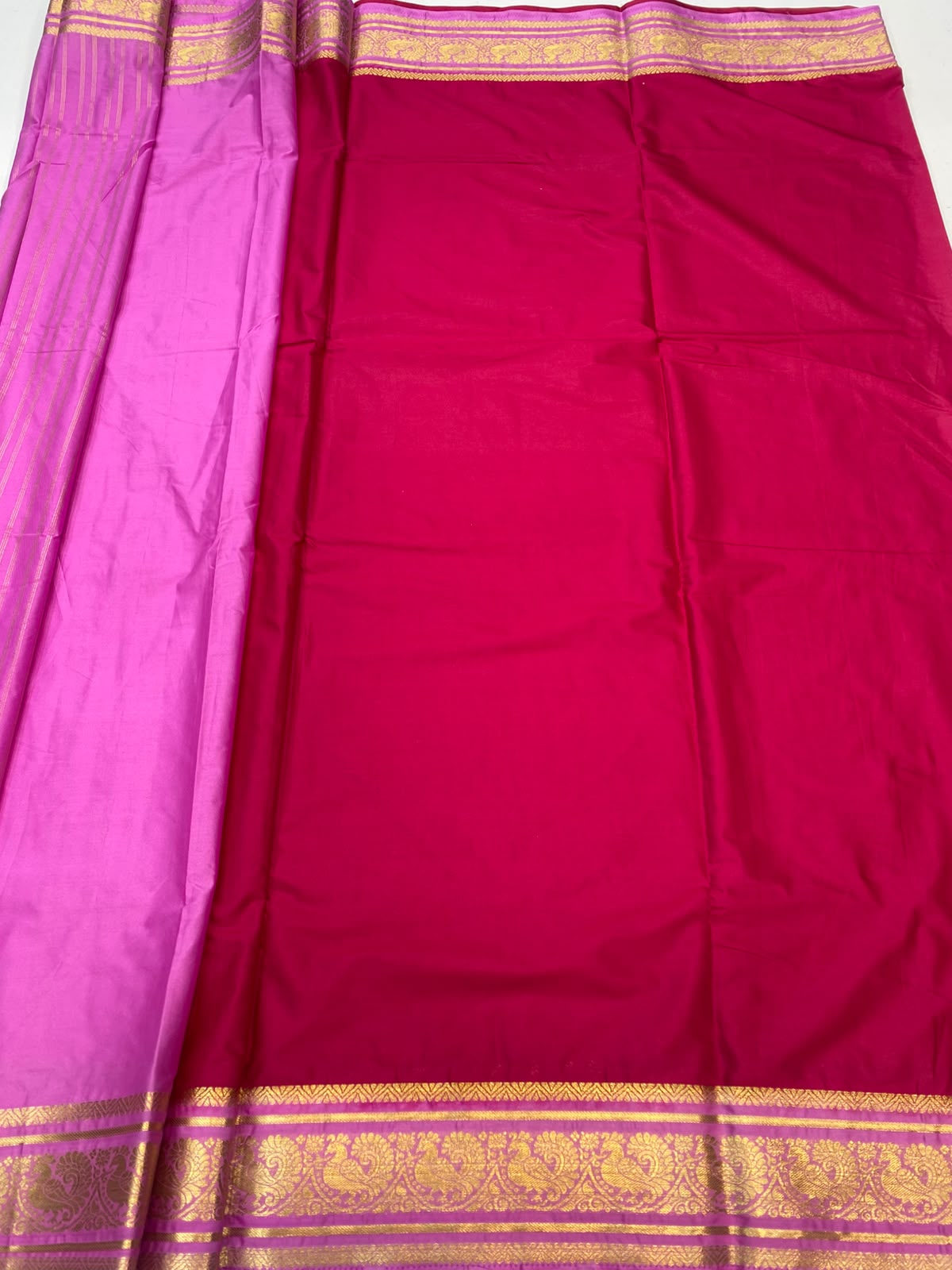 Mysore Crepe Zari Border Saree (3455A-R37)