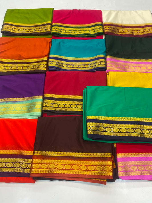 Mysore Crepe Zari Border Saree (3465-R37)