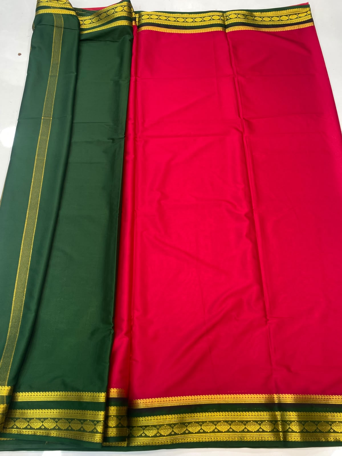 Mysore Crepe Zari Border Saree (3465-R37)