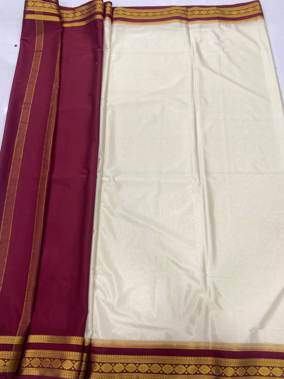 Mysore Crepe Zari Border Saree (3465-R37)
