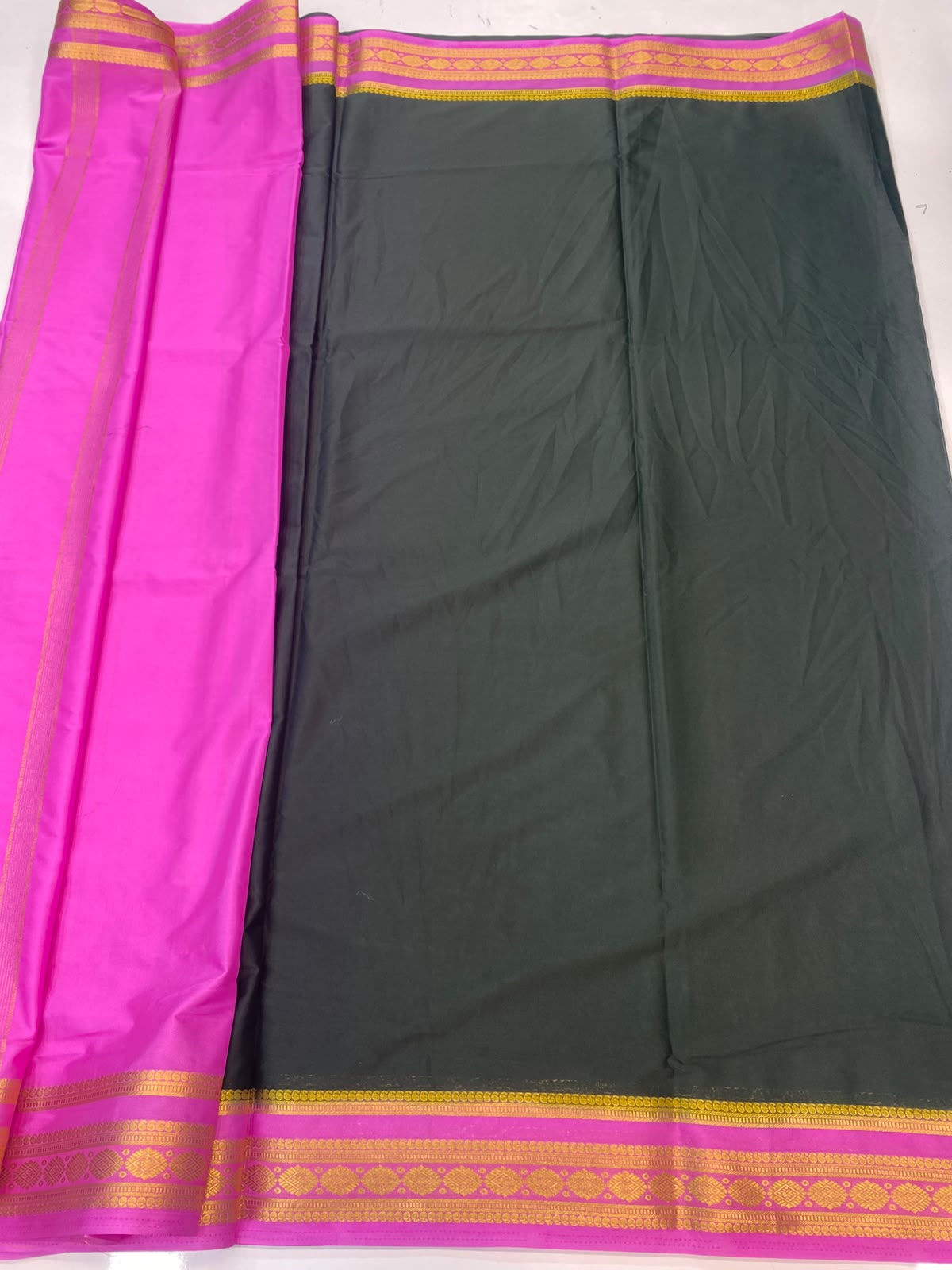 Mysore Crepe Zari Border Saree (3465-R37)