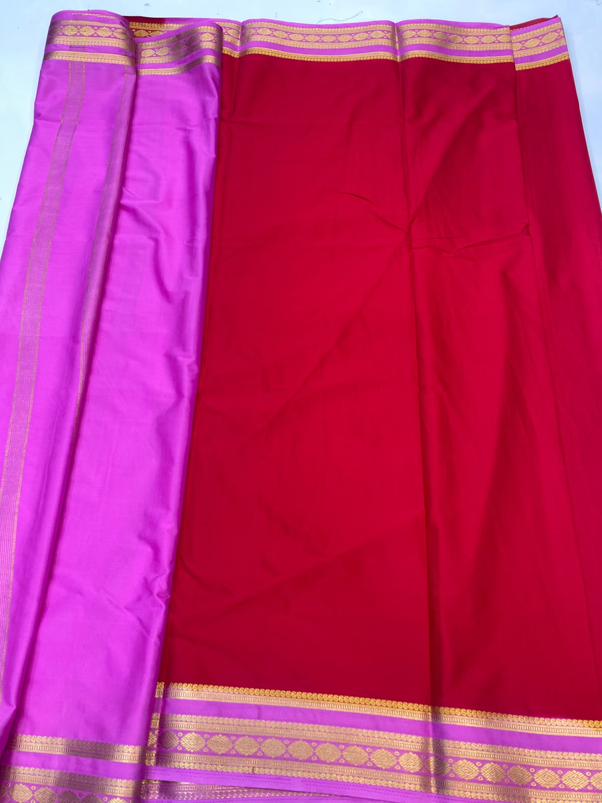 Mysore Crepe Zari Border Saree (3465-R37)