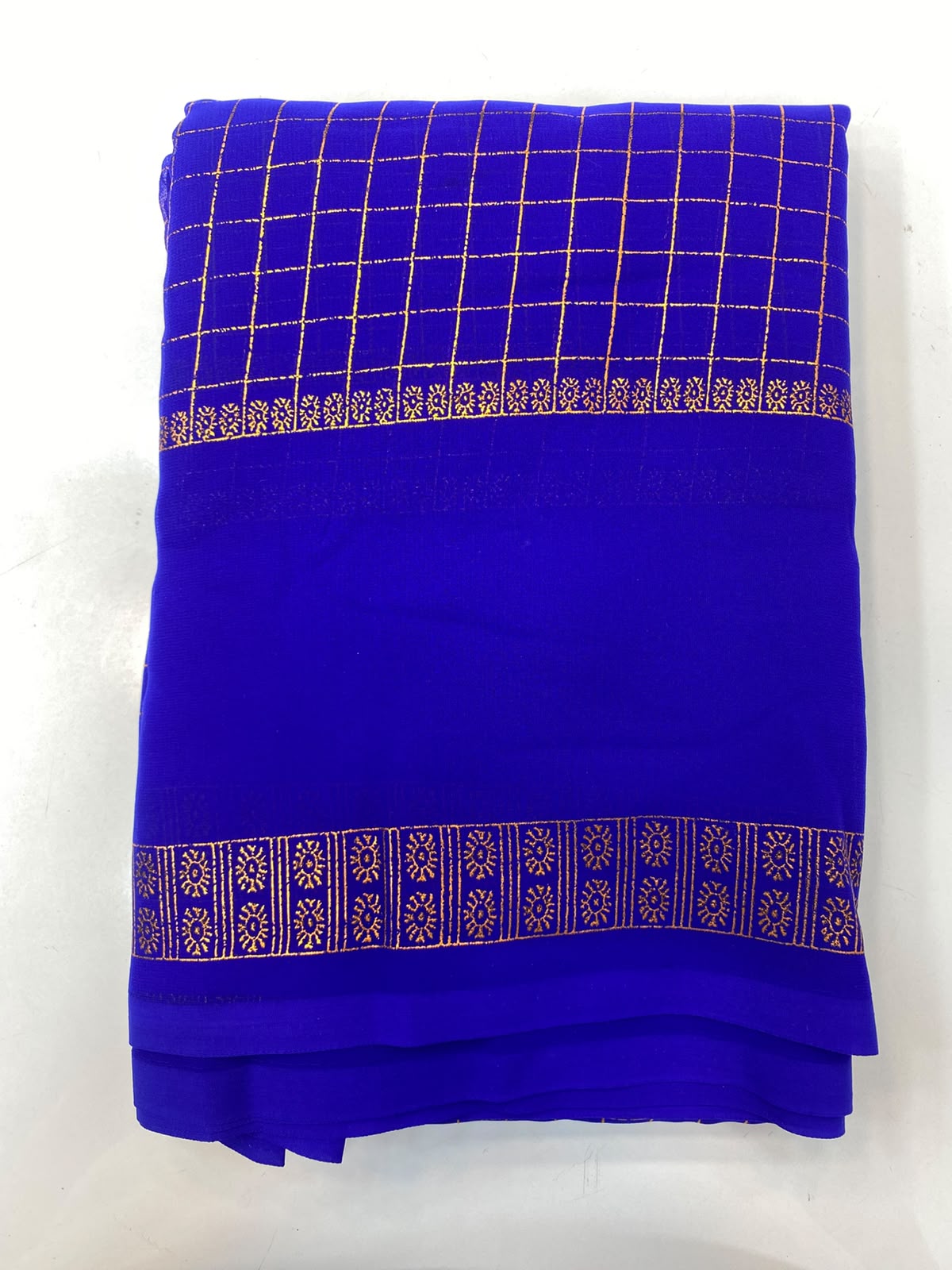 Fancy Georgette Zari Checks Saree (3451-R10)