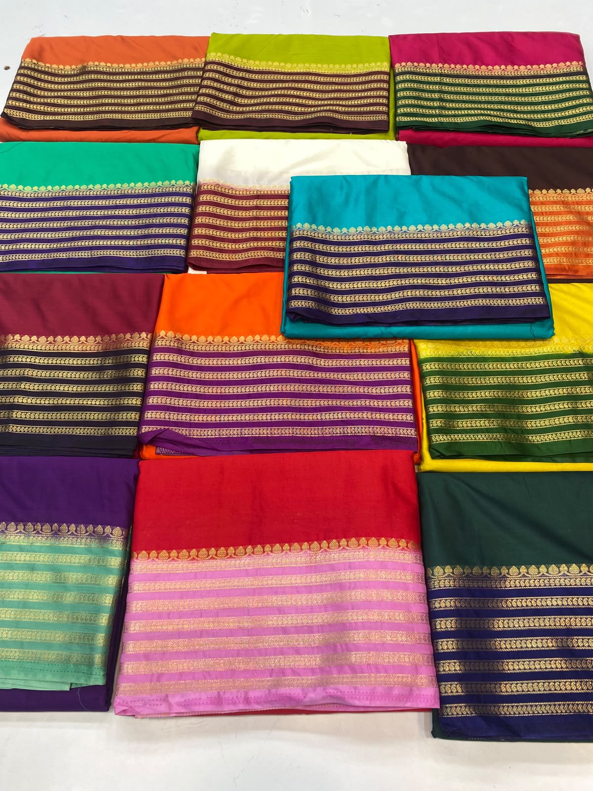 Mysore Crepe Zari Border Saree (3464-R28)