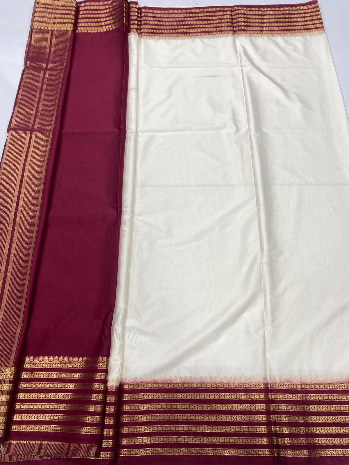 Mysore Crepe Zari Border Saree (3464-R28)