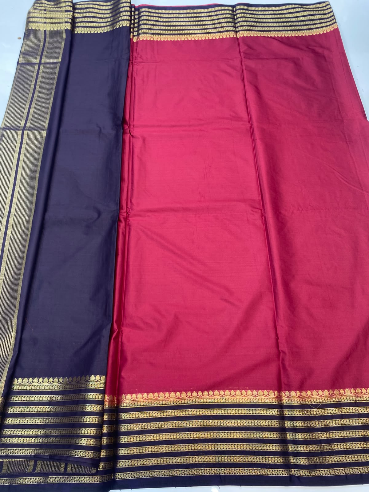 Mysore Crepe Zari Border Saree (3464-R28)