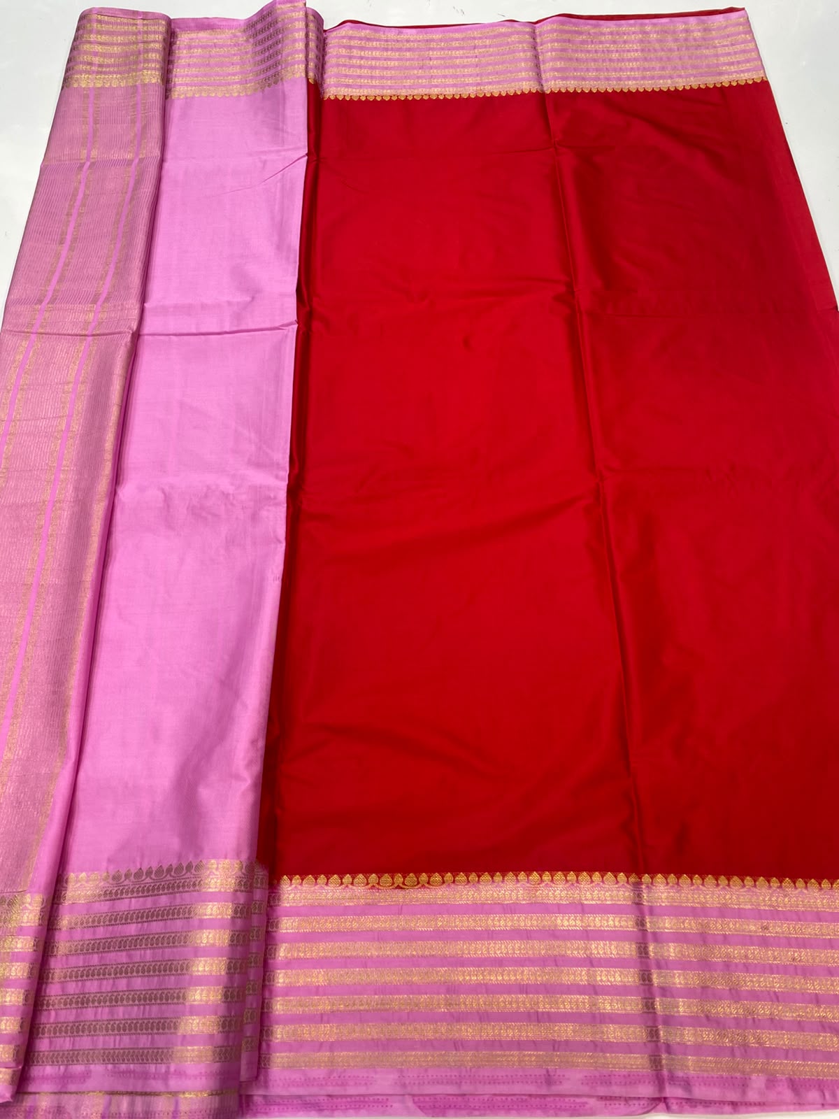 Mysore Crepe Zari Border Saree (3464-R28)