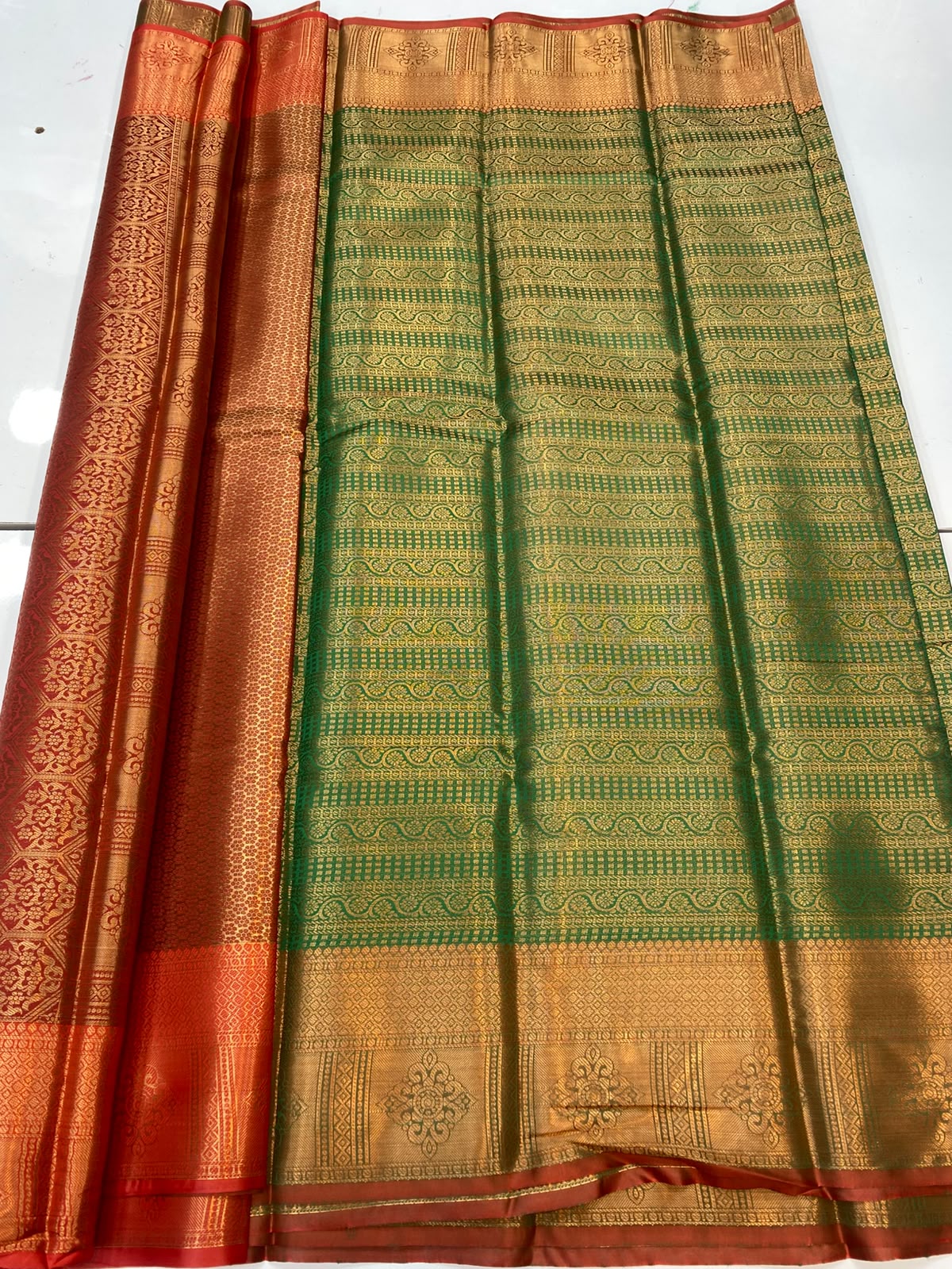 Semi Silk Broket Saree (3403D-R22)