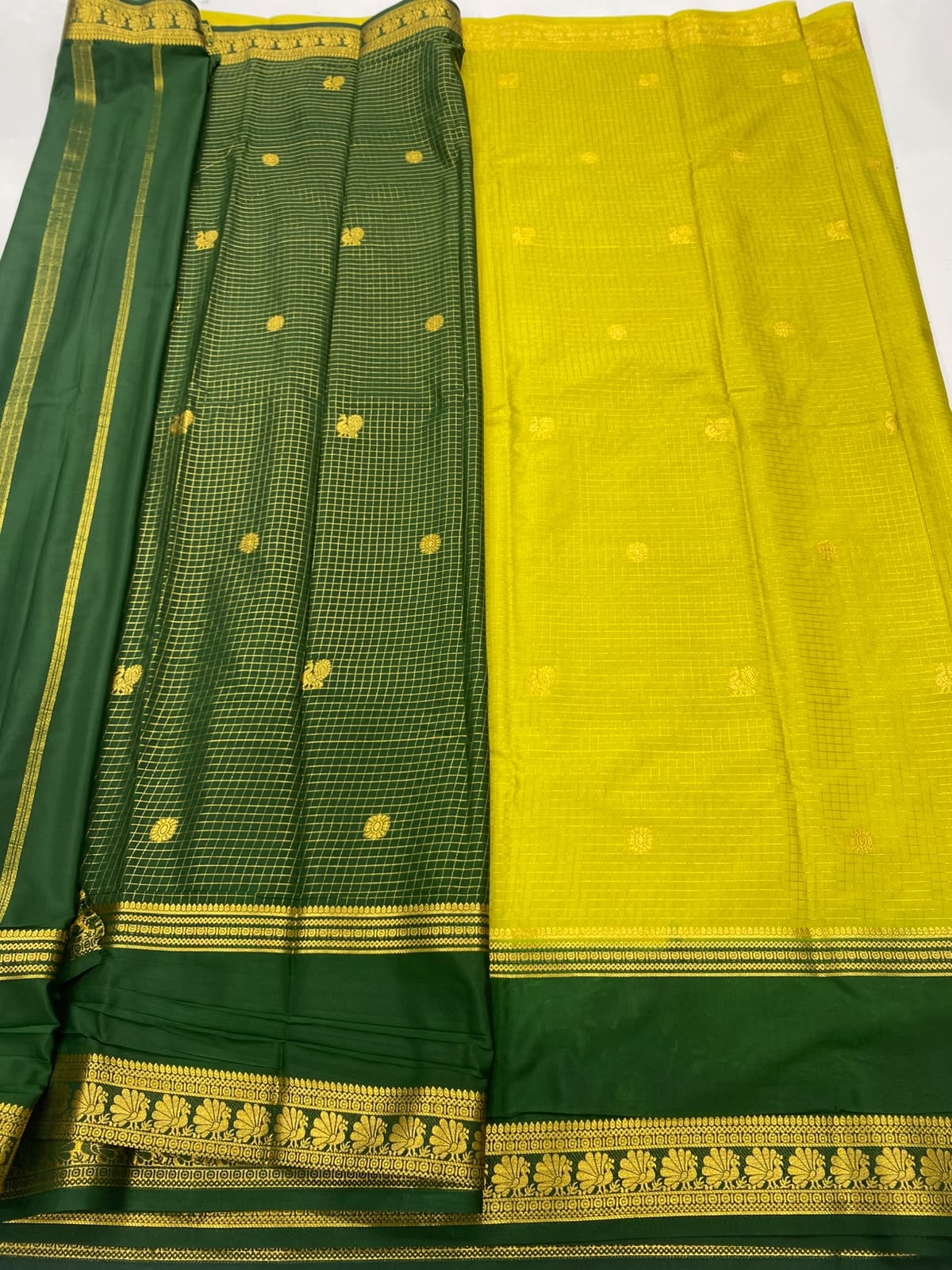 Crepe Checks Butta Saree(3485-R20)