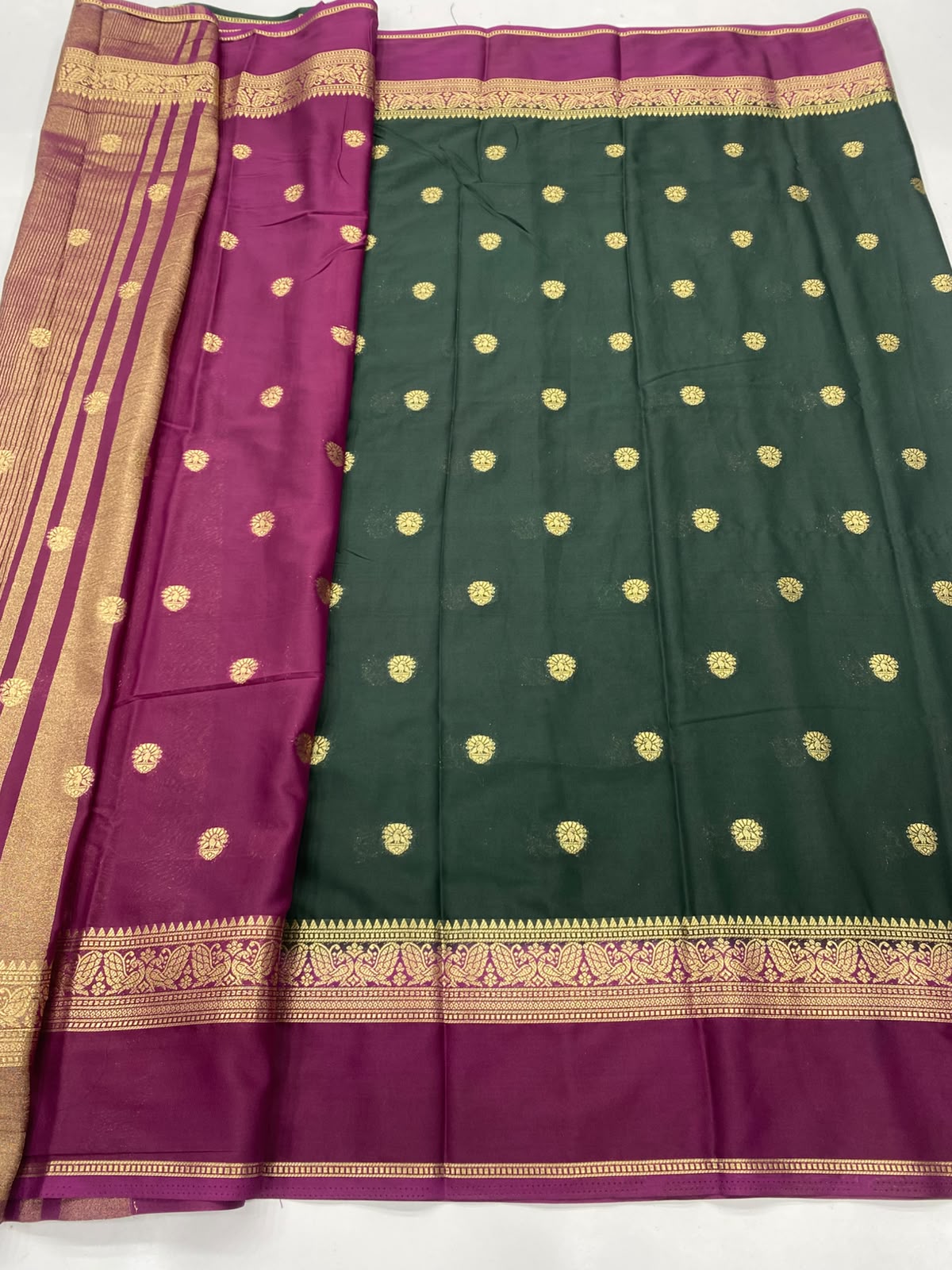 Mysore Crepe Butta Saree(3497-R20)