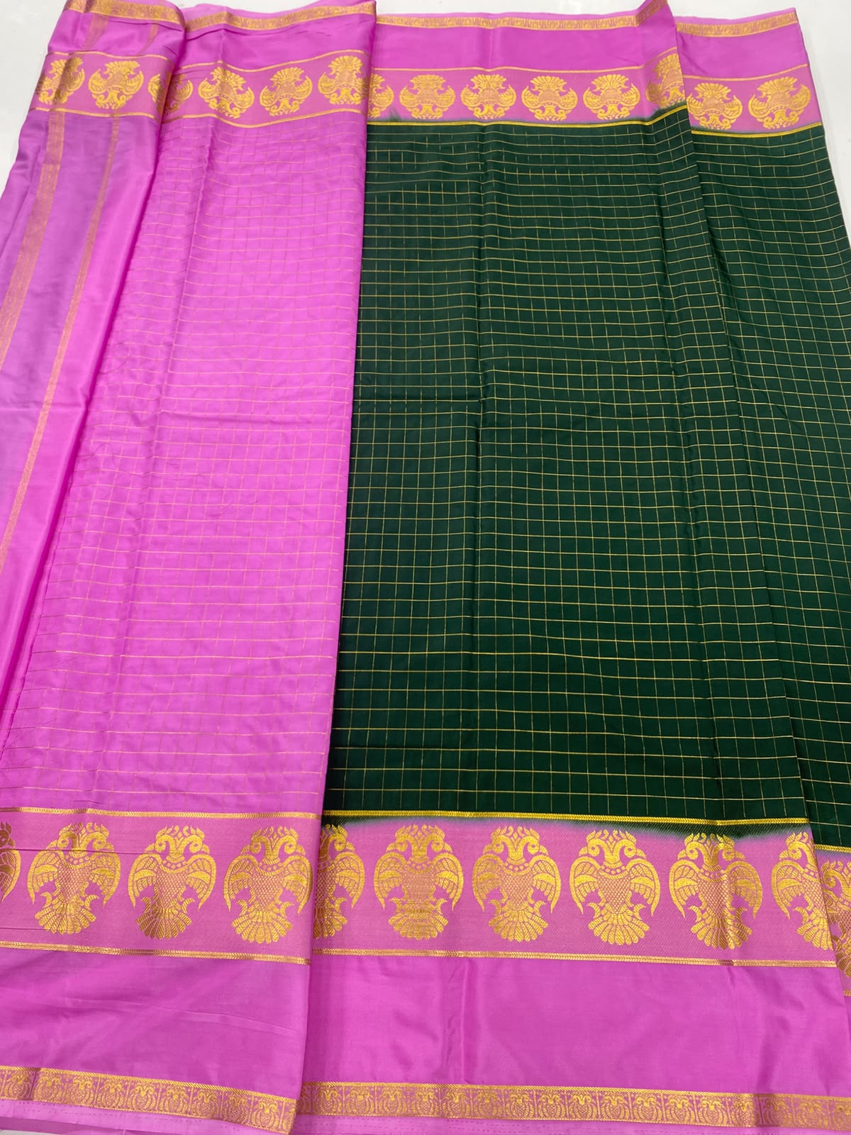 Crepe Checks Butta Saree(3485B-R21)