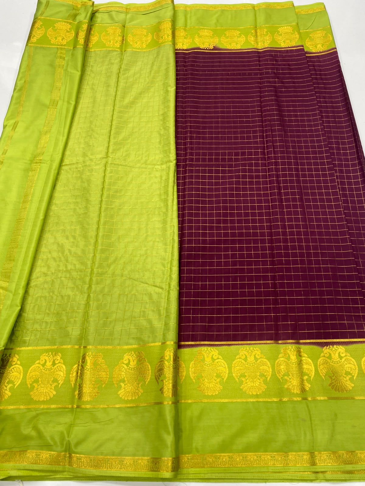Crepe Checks Butta Saree(3485B-R21)