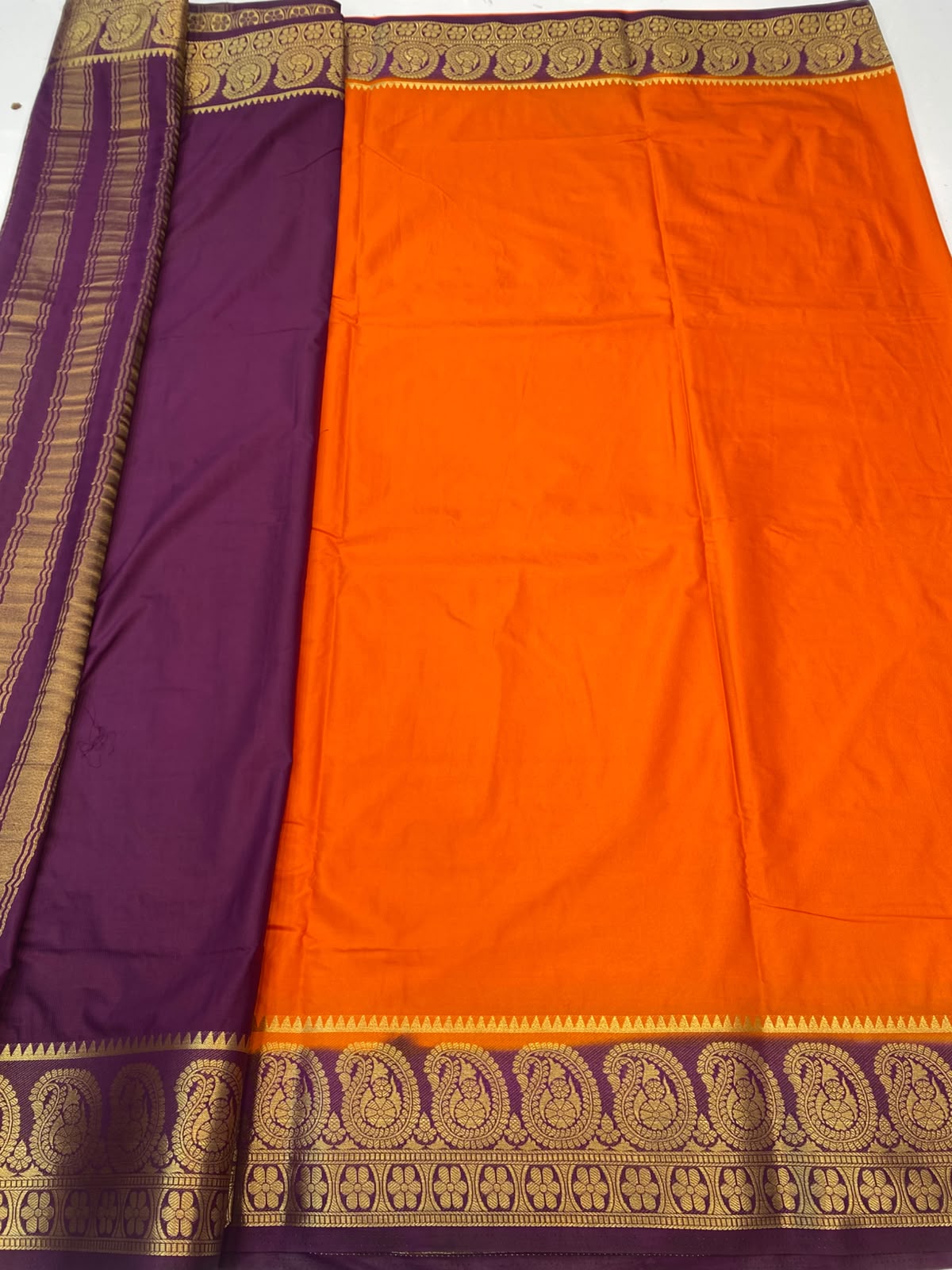 Mysore Crepe Zari Border Saree (3378G-R15)