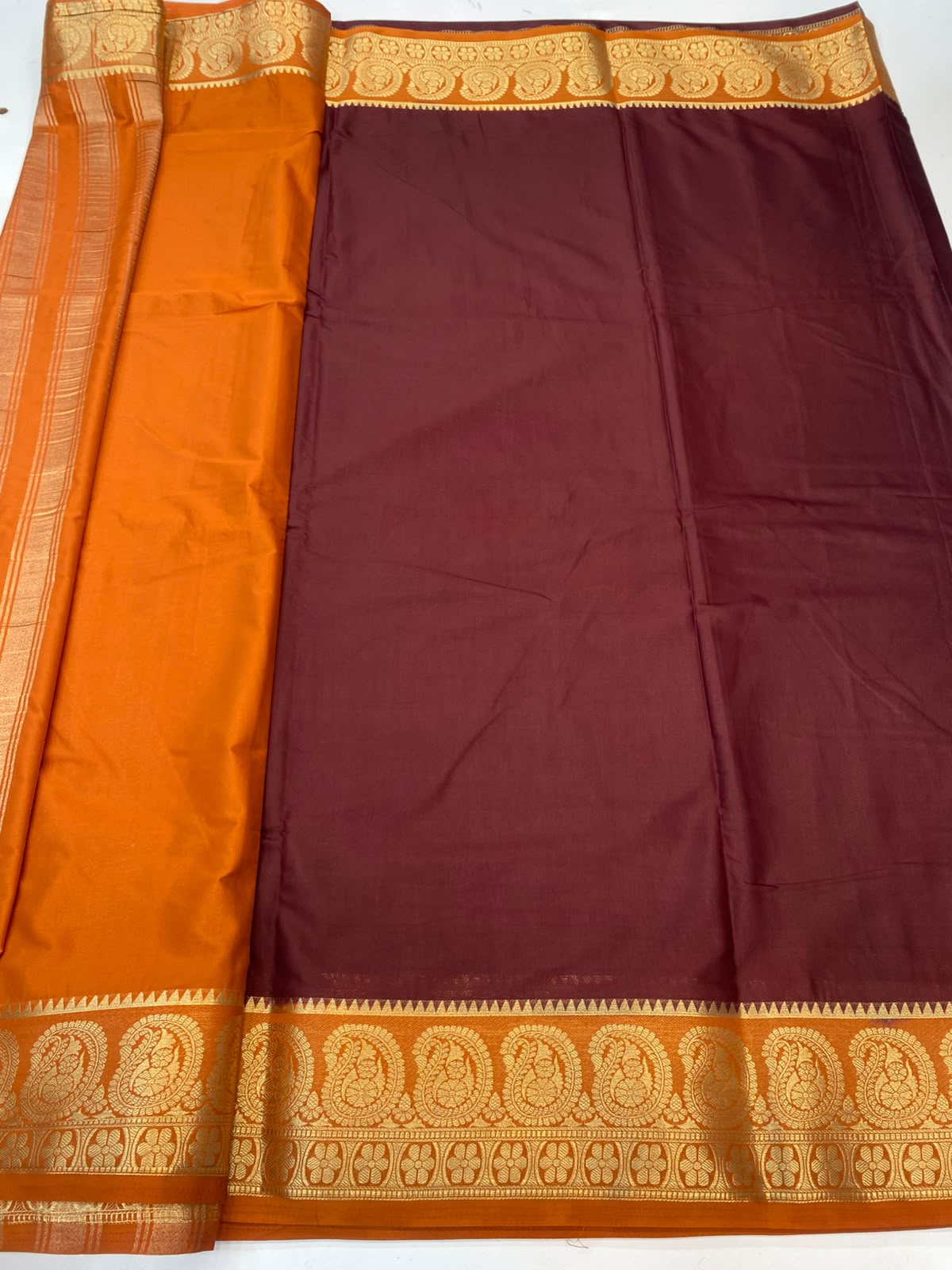Mysore Crepe Zari Border Saree (3378G-R15)