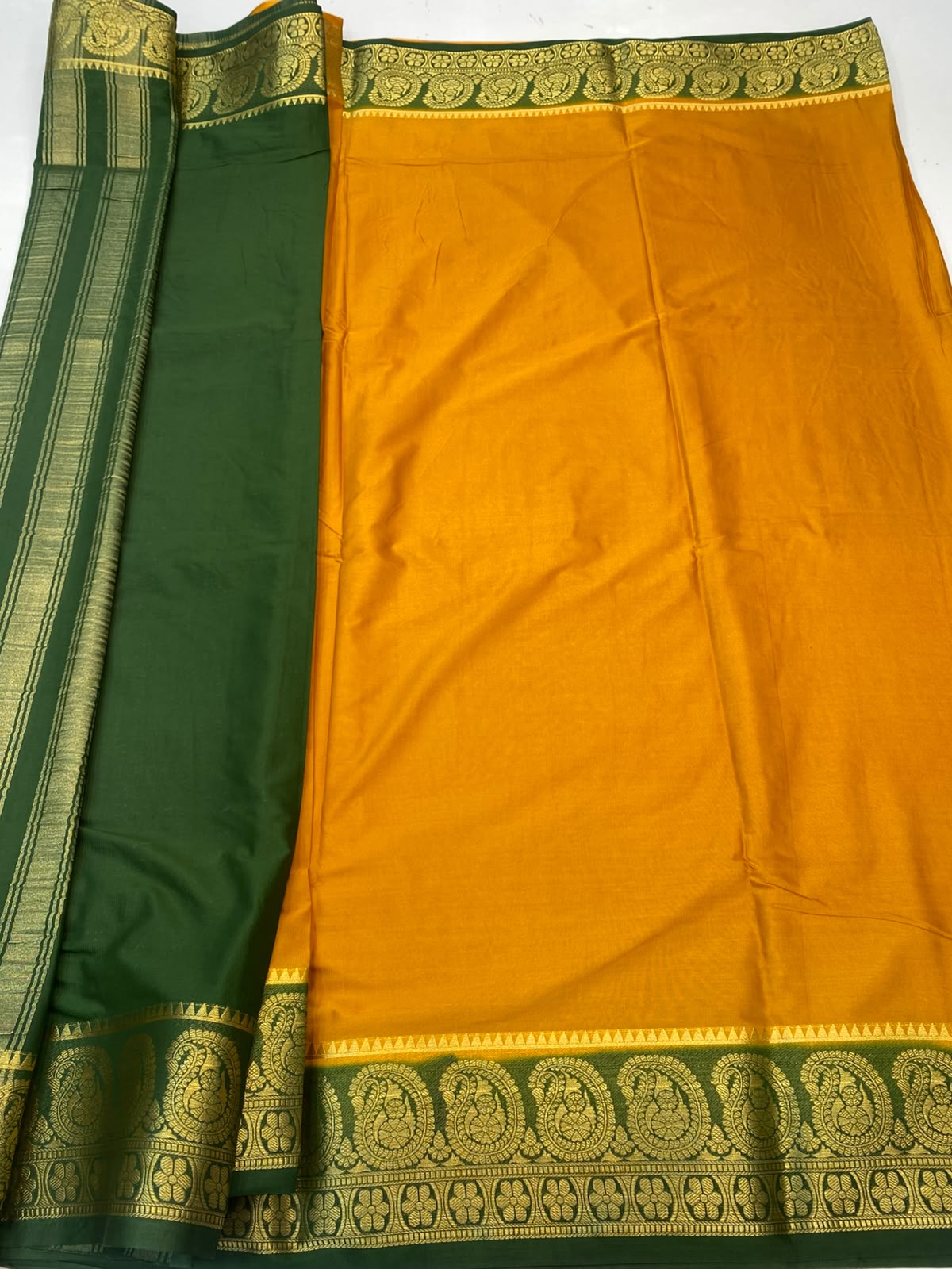 Mysore Crepe Zari Border Saree (3378G-R15)