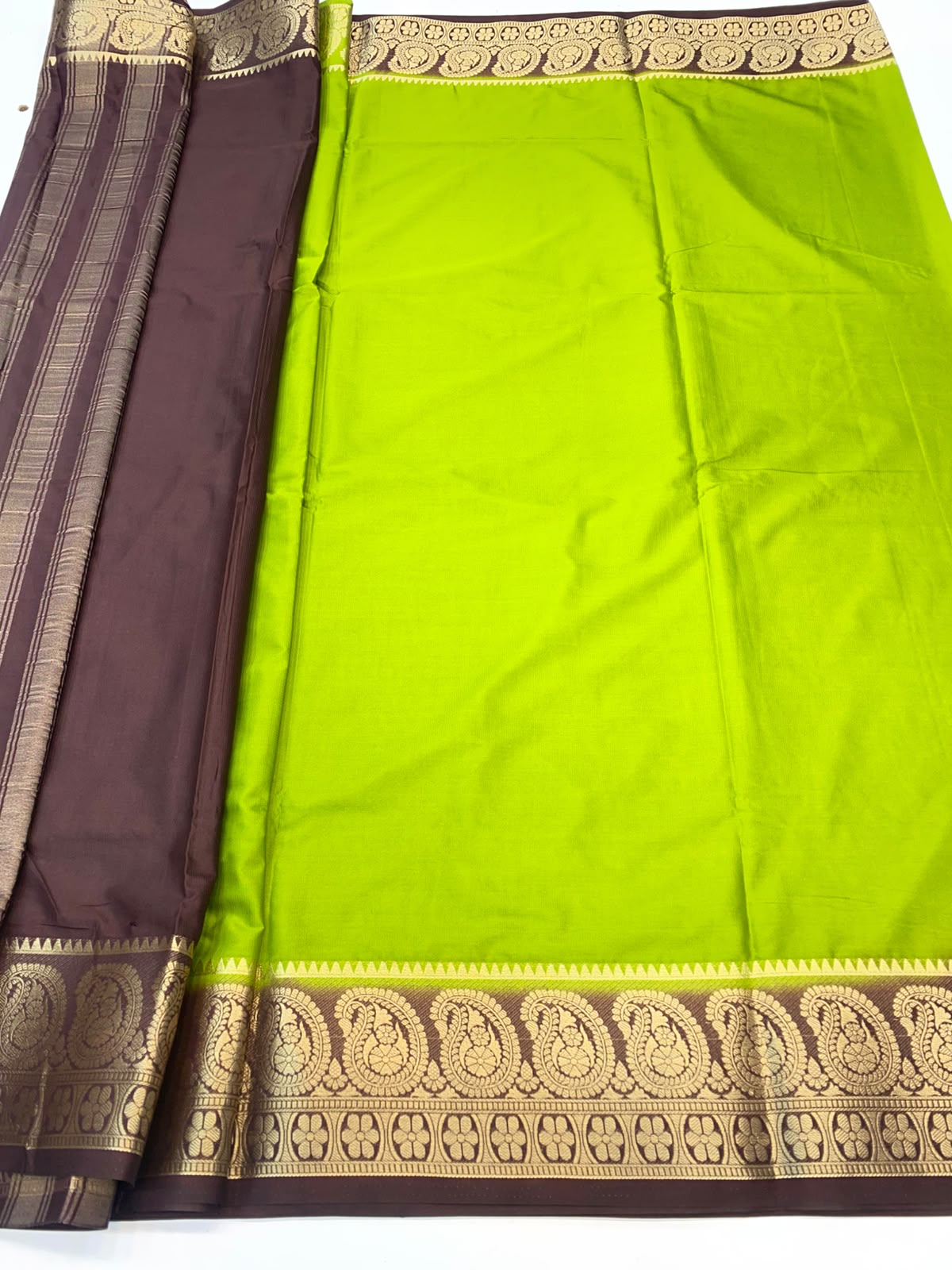 Mysore Crepe Zari Border Saree (3378G-R15)